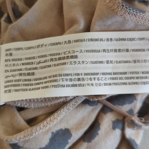 Abercrombie & Fitch Leopard Print Cowl Neck Criss Cross Back Bodysuit Size S - Picture 7 of 9